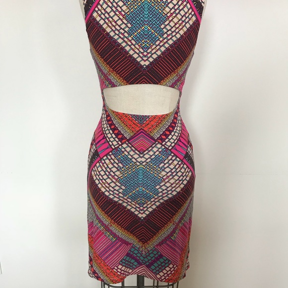 ** SOLD ** MH Cutout Mini Dress, Kasuri Pink, S - Picture 3 of 5